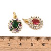 Brass Micro Pave Cubic Zirconia Pendants KK-R162-088G-3