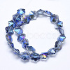 Electroplate Glass Beads Strands EGLA-F134-HP03-2