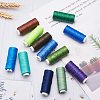 12Rolls 12 Colors Waxed Polyester Cord YC-SZ0001-03D-3