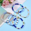 5Pcs 5 Style Handmade Polymer Clay Beads Stretch Bracelets Sets BJEW-SZ0001-77B-4