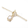 Brass Micro Pave Clear Cubic Zirconia Chain Extender ZIRC-G168-03G-1