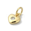 Heart Theme Brass Micro Pave Cubic Zirconia Charms KK-H475-56G-08-2