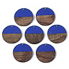 Transparent Resin & Walnut Wood Pendants RESI-S358-02B-H60-1