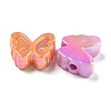 UV Plating Iridescent Acrylic Beads X-OACR-G039-07-2