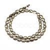 Faceted Oval Natural Pyrite Beads Strands G-I126-13-8x6mm-2