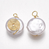 ABS Plastic Imitation Pearl Pendants KK-T038-447G-2