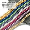 Eco-Friendly Dyed Glass Pearl Round Bead Strands X-HY-A008-6mm-M-2