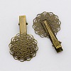 Vintage Hair Accessories Iron Alligator Hair Clip Findings IFIN-J039-09AB-NF-1