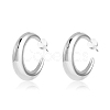 Crescent Moon Chunky Stud Earrings Half Hoop Earrings Open Oval Drop Earrings Teardrop Hoop Dangle Earrings Pull Through Hoop Earrings Statement Jewelry Gift for Women JE1089D-1