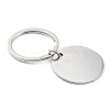 Valentine's Day Theme 304 Stainless Steel Flat Round with Word Me Too Pendant Keychain KEYC-K018-01P-01-2