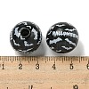 Printed Wood European Beads WOOD-G022-08B-15-3