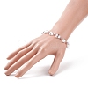 Glass Heart Beaded Stretch Bracelet for Women BJEW-JB08517-3