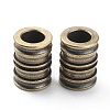 Groove Column Shaped Brass Beads FIND-WH0143-88AG-1