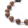 Natural Wood Rosary Bead Necklace NJEW-JN04249-4