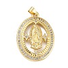 Brass Micro Pave Clear Cubic Zirconia Pendants ZIRC-A021-38G-1