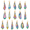 Fingerinspire 16Pcs Electroplated Raw Rough Natural Quartz Crystal Copper Wire Wrapped Pendants FIND-FG0003-30A-1