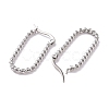 Titanium Steel Twist Rope Oval Hoop Earrings for Women EJEW-A074-01P-2