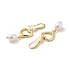 Heart with ABS Imitation Pearl Dangle Earrings EJEW-F288-22G-2
