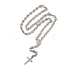 202 Stainless Steel Rosary Bead Necklaces STAS-A100-09P-2