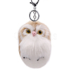 Imitation Rabbit Fur Owl Pendant Keychain ANIM-PW0003-053G-1