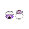 Evil Eye Glass Ajuastable Rings RJEW-S048-002P-NF-3