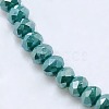 1 Strand Electroplate Opaque Solid Color Crystal Glass Rondelle Beads Strands X-EGLA-F049A-11AB-3