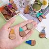 16Pcs 8 Styles Transparent Resin & Walnut Wood Pendants RESI-SZ0001-82-3