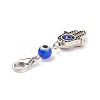 Handmade Evil Eye Lampwork Round Pendant Decorations HJEW-JM00745-6