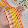 10 Strands 5 Colors Flat Round Eco-Friendly Handmade Polymer Clay Beads CLAY-SZ0002-02A-3