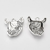 Tibetan Style Alloy Pendants TIBEP-T009-10AS-RS-2