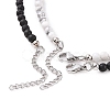 2Pcs 2 Style Alloy Enamel Yin Yang Metching Pendant Necklaces Set NJEW-JN04175-02-6