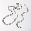 304 Stainless Steel Curb Chain Necklaces and Bracelets Sets SJEW-L379-09P-1