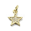 Brass Micro Pave Clear Cubic Zirconia Charms KK-H475-59G-08-1