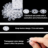  200 Pairs 2 Style Transparent Resin Snap Fasteners BUTT-NB0001-48-5