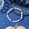 ABS Plastic Imitation Pearl Rice Beaded Stretch Bracelets for Women BJEW-JB10577-2