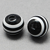 Round Striped Resin Beads RESI-R158-20mm-11-1