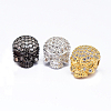 Brass Micro Pave Cubic Zirconia Beads X-ZIRC-ZX0001-03-NR-1