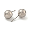 Tarnish Resistant 304 Stainless Steel with 201 Stainless Steel Smooth Round Ball Stud Earring Findings STAS-O004-08G-P-2