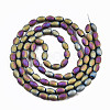 Frosted Electroplate Glass Beads Strands EGLA-N007-001-3