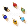 Golden Plated Handmade Lampwork link Connectors PALLOY-JF00544-1