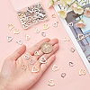SUNNYCLUE 120Pcs 6 Style Stainless Steel Open Heart Charms STAS-SC0003-97-3