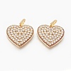 Brass Micro Pave Cubic Zirconia Pendants ZIRC-G148-06-3