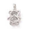 Brass Cubic Zirconia Pendants ZIRC-K089-16P-01-2