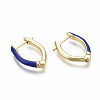 Brass Enamel Huggie Hoop Earrings EJEW-R144-011-NF-3