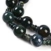 Natural Indian Agate 3-Hole Guru Beads Strands G-H064-E02-03-4