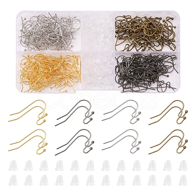 240Pcs 4 Colors Brass Earring Hooks DIY-YW0005-43-1