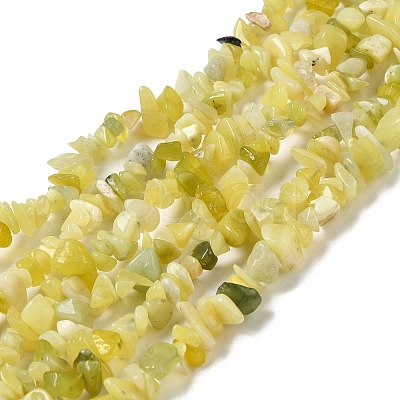 Natural Lemon Jade Chip Bead Strands X-G-M205-22-1