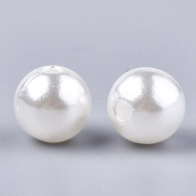 Imitation Pearl Acrylic Beads X-SACR-S028-01-1