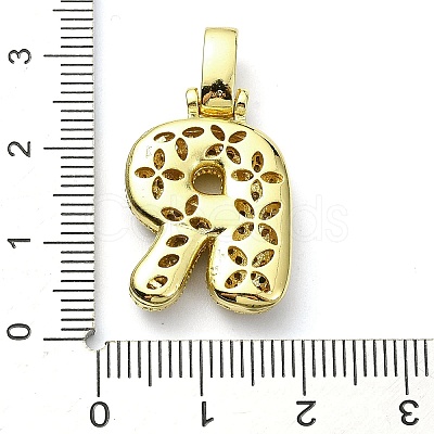 Brass Micro Pave Clear Cubic Zirconia Pendants KK-M279-01G-R-1