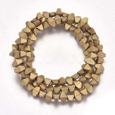 PVD Vacuum Plating Non-magnetic Synthetic Hematite Beads Strands G-I276-07-1